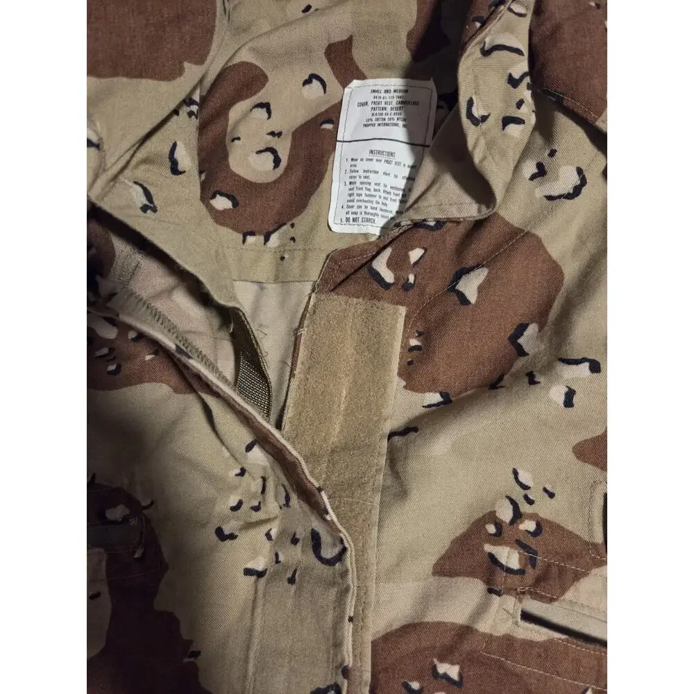 Propper PASGT Vest Cover Mens Small Medium Desert Storm Chocolate Chip Camo Vtg
